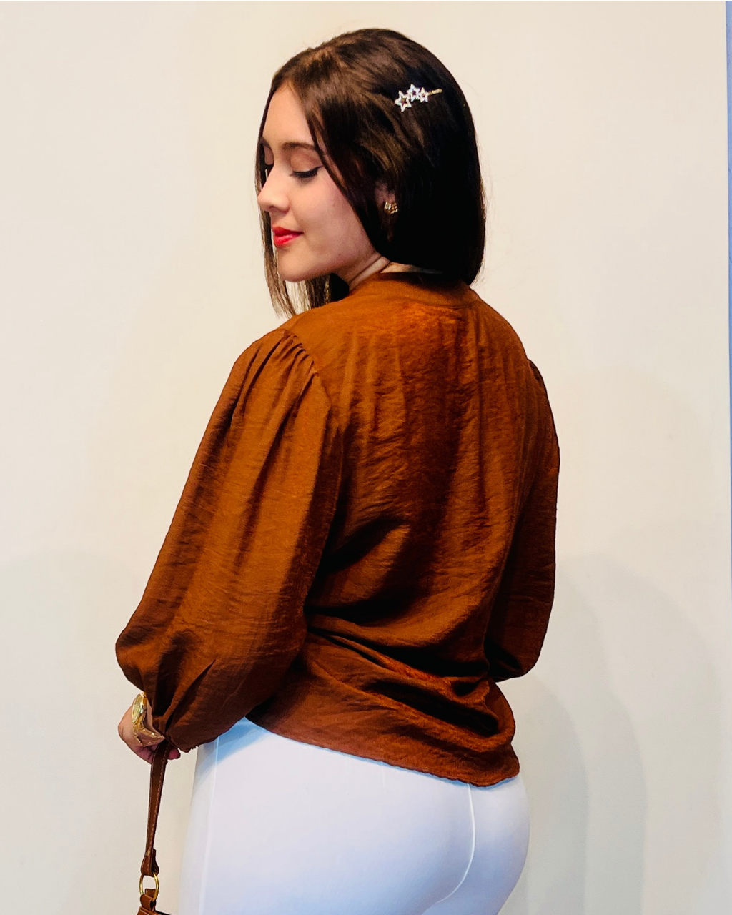 Blusa Carmen Café