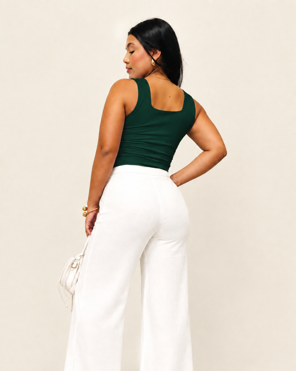 Blusa Básica Cora Verde Botella