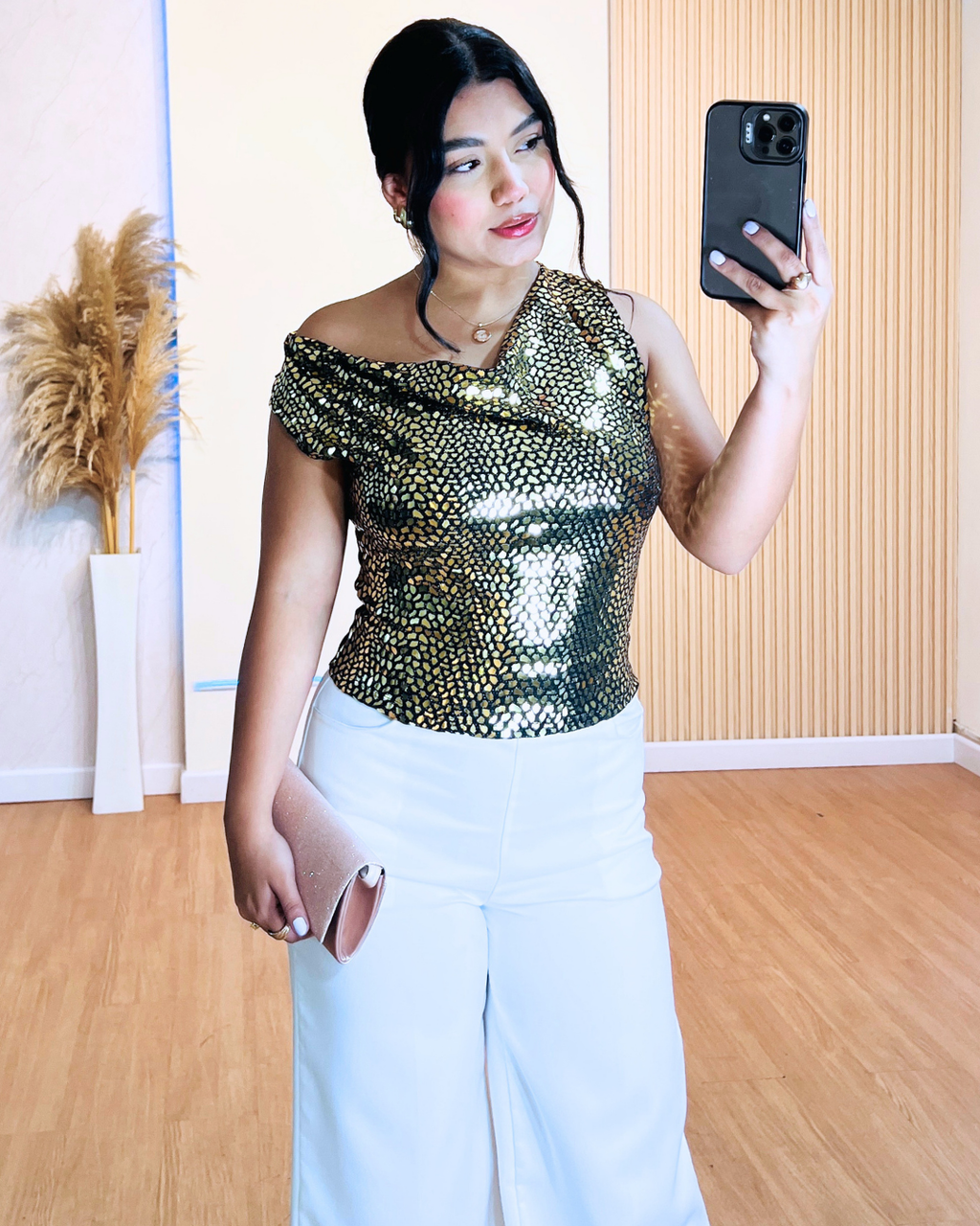 Blusa Martha Dorado/Negro