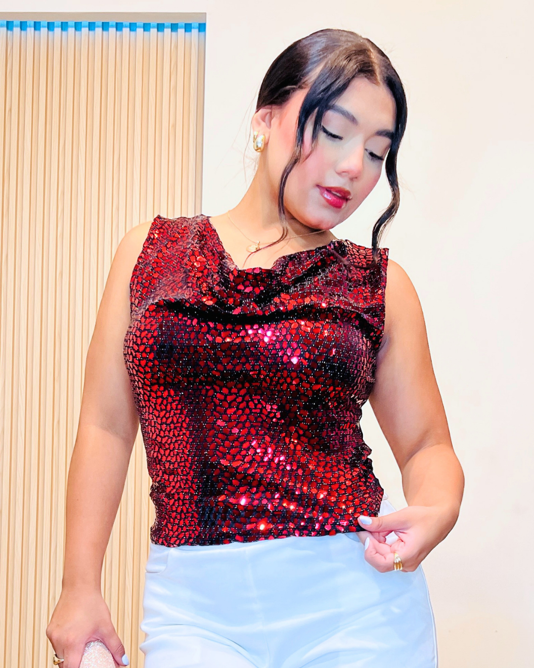 Blusa Martha Rojo/Negro