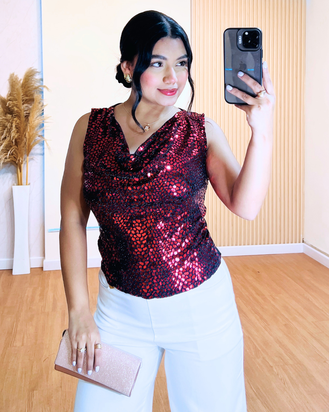 Blusa Martha Rojo/Negro