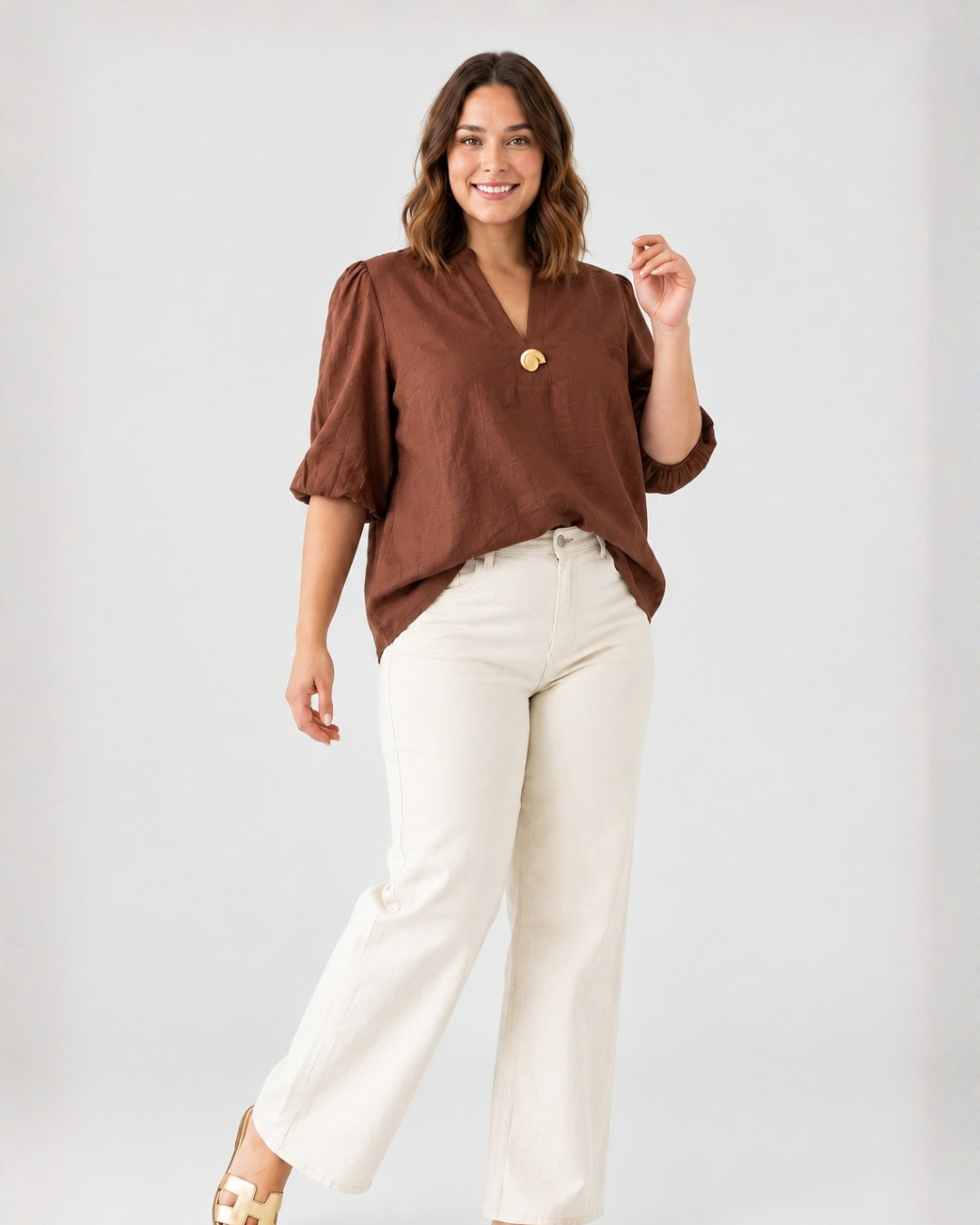Blusa Carmen Café