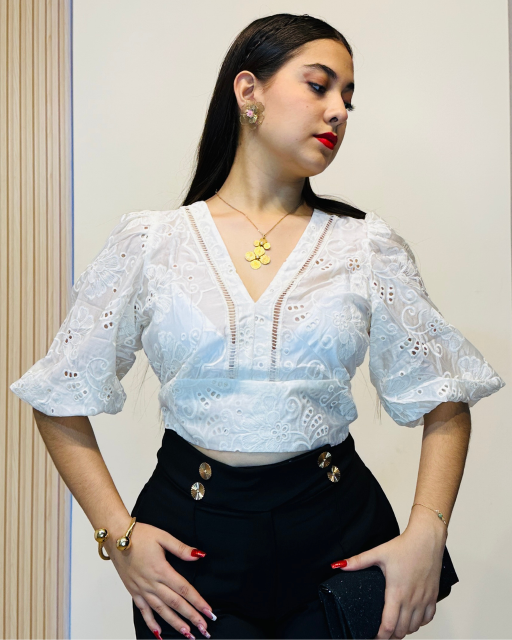 Blusa Kitty Crema