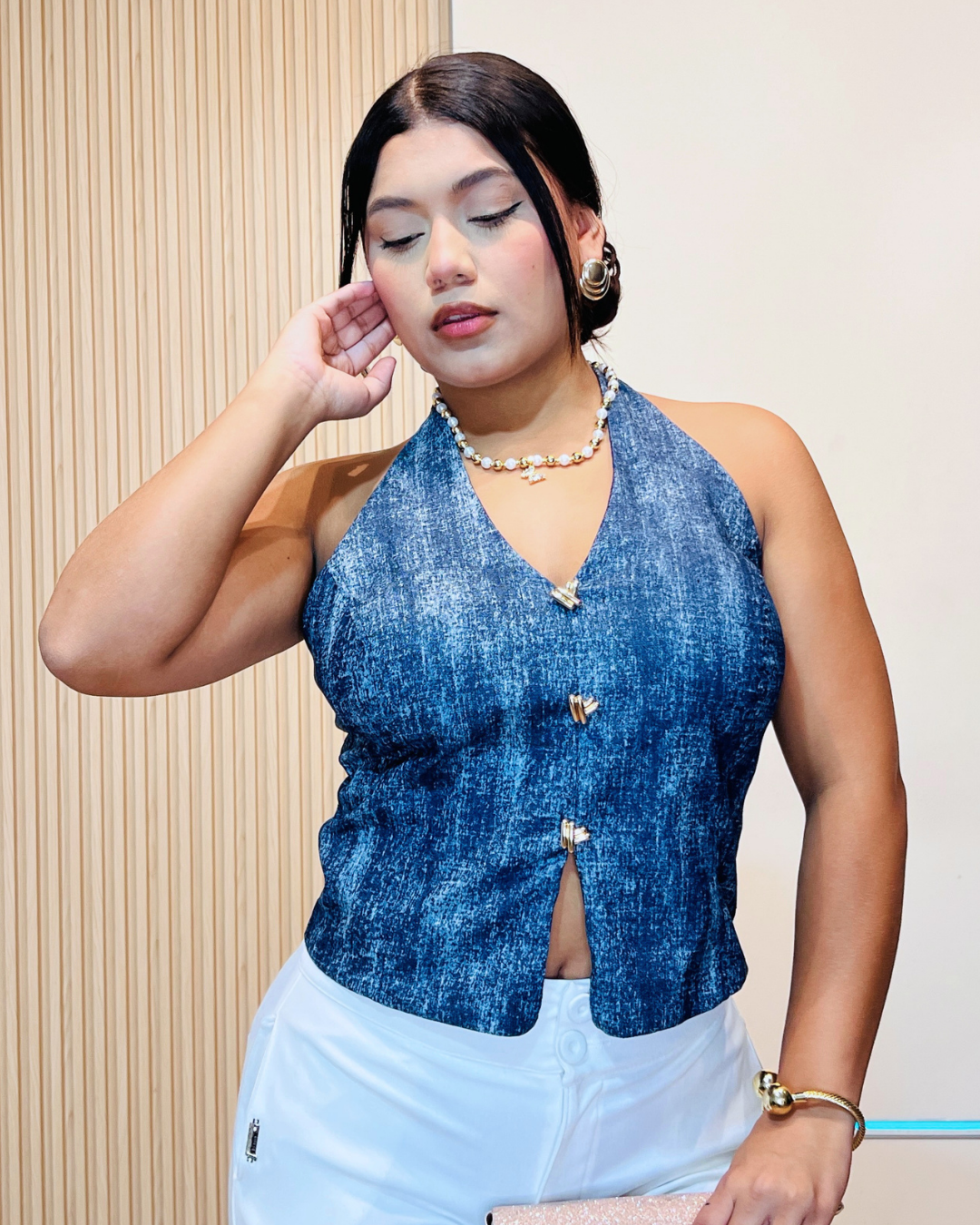 Blusa Wendy Denim Oscuro
