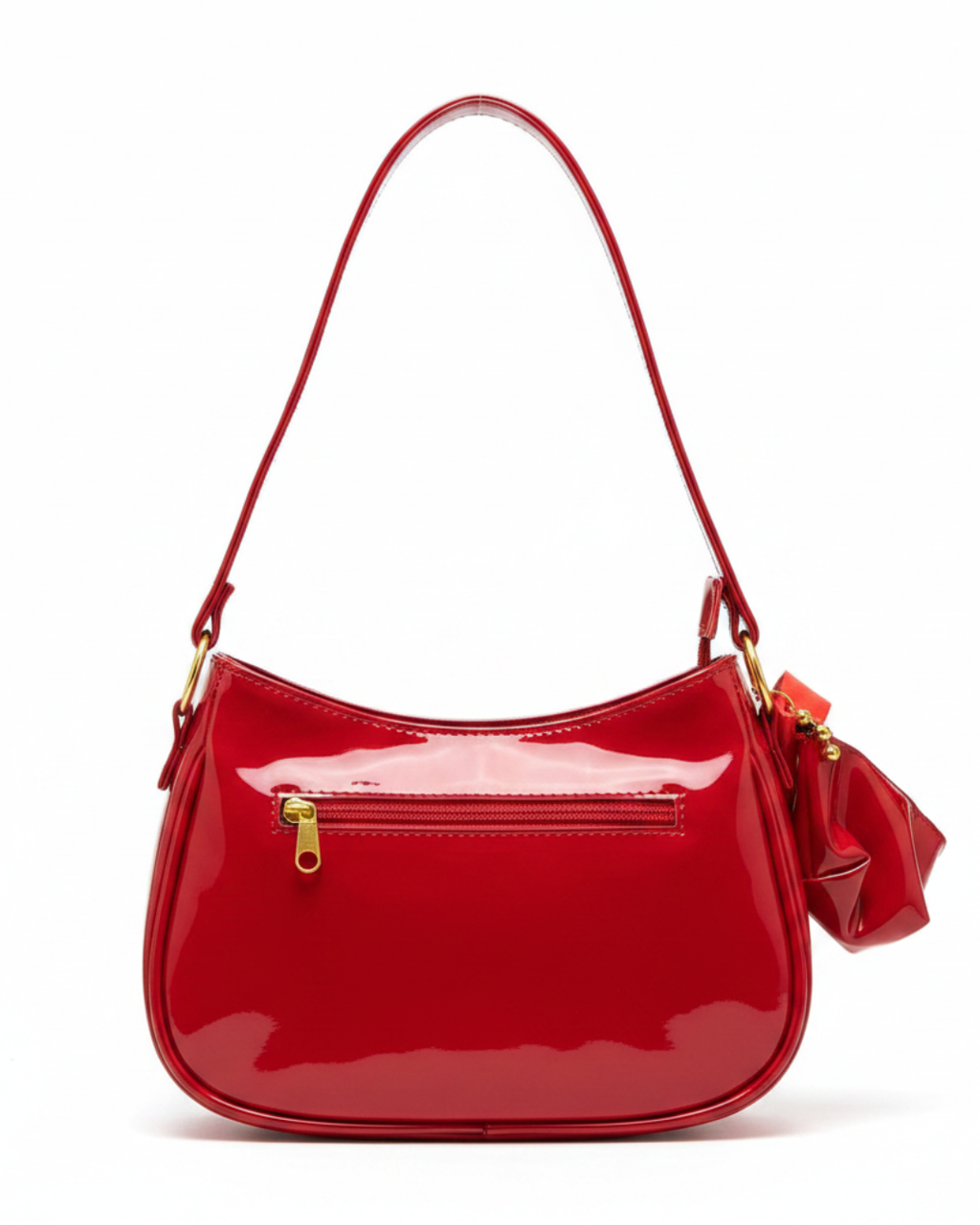 Bolso cartera más monedero en charol rojo