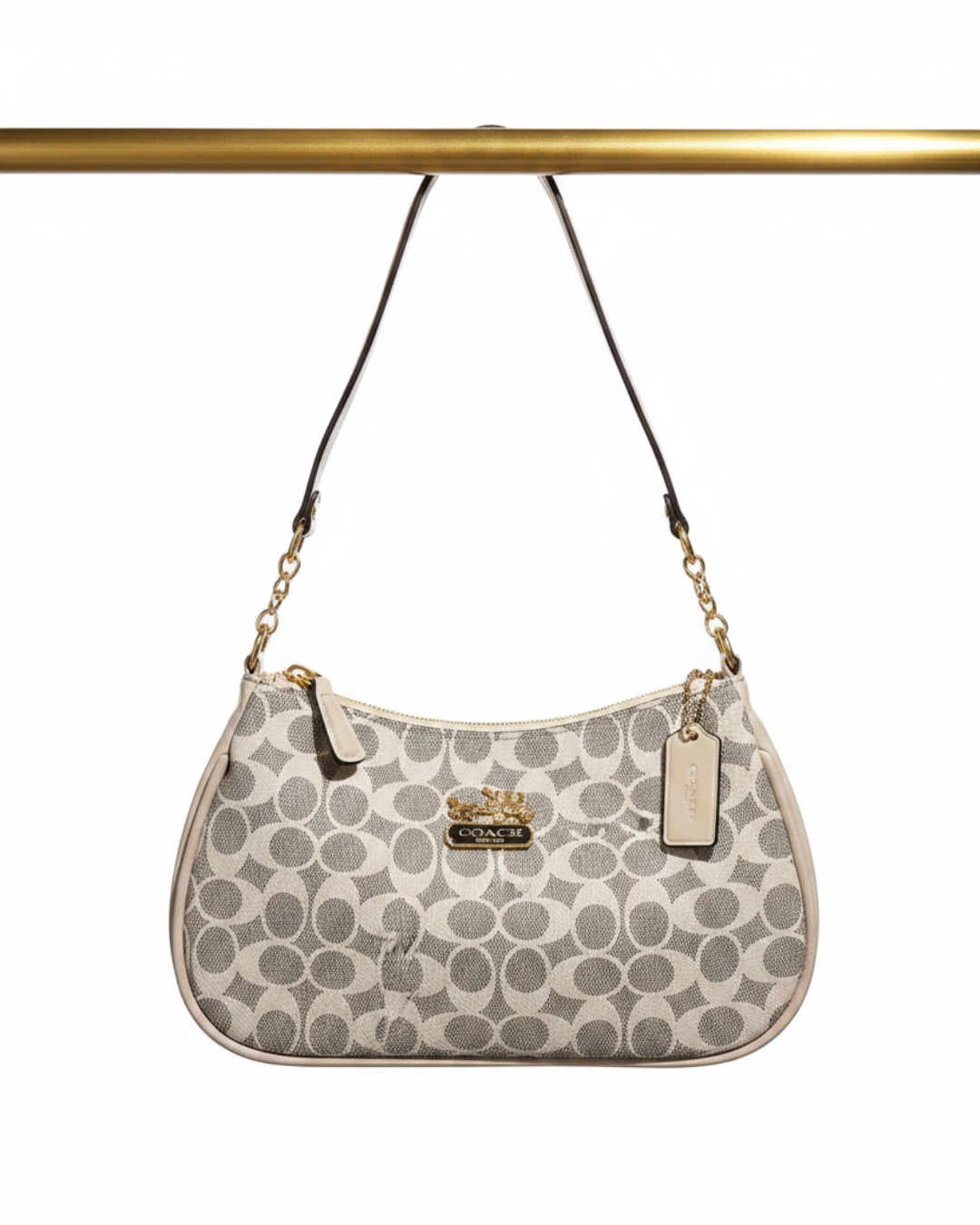 Bolso Shoulder Bag Monograma dorado– Cuero Sintético