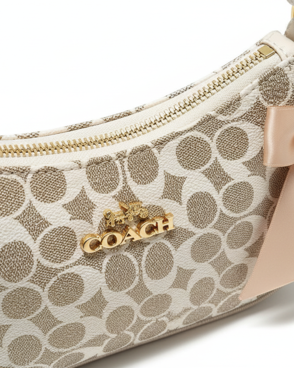 Bolso Shoulder Bag Monograma beige – Cuero Sintético