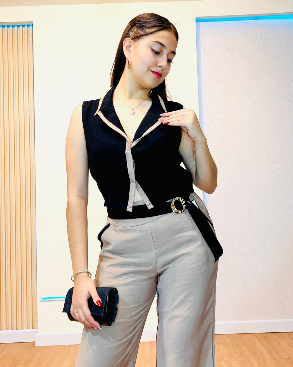 Conjunto Annie Negro/Camel