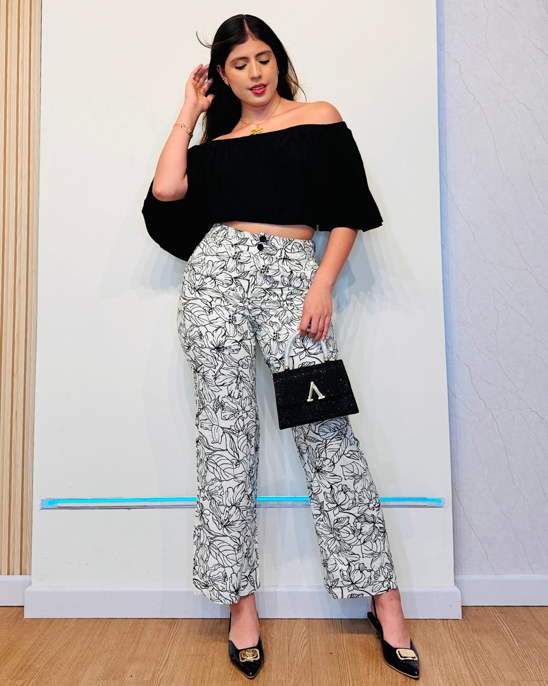 Conjunto Lenore Negro/Beige