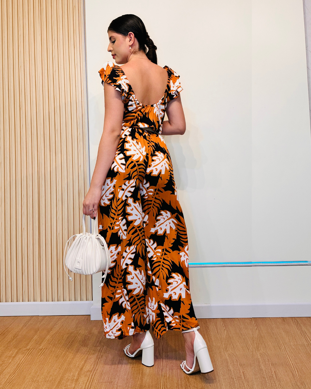 Enterizo Flor Angela Cafe