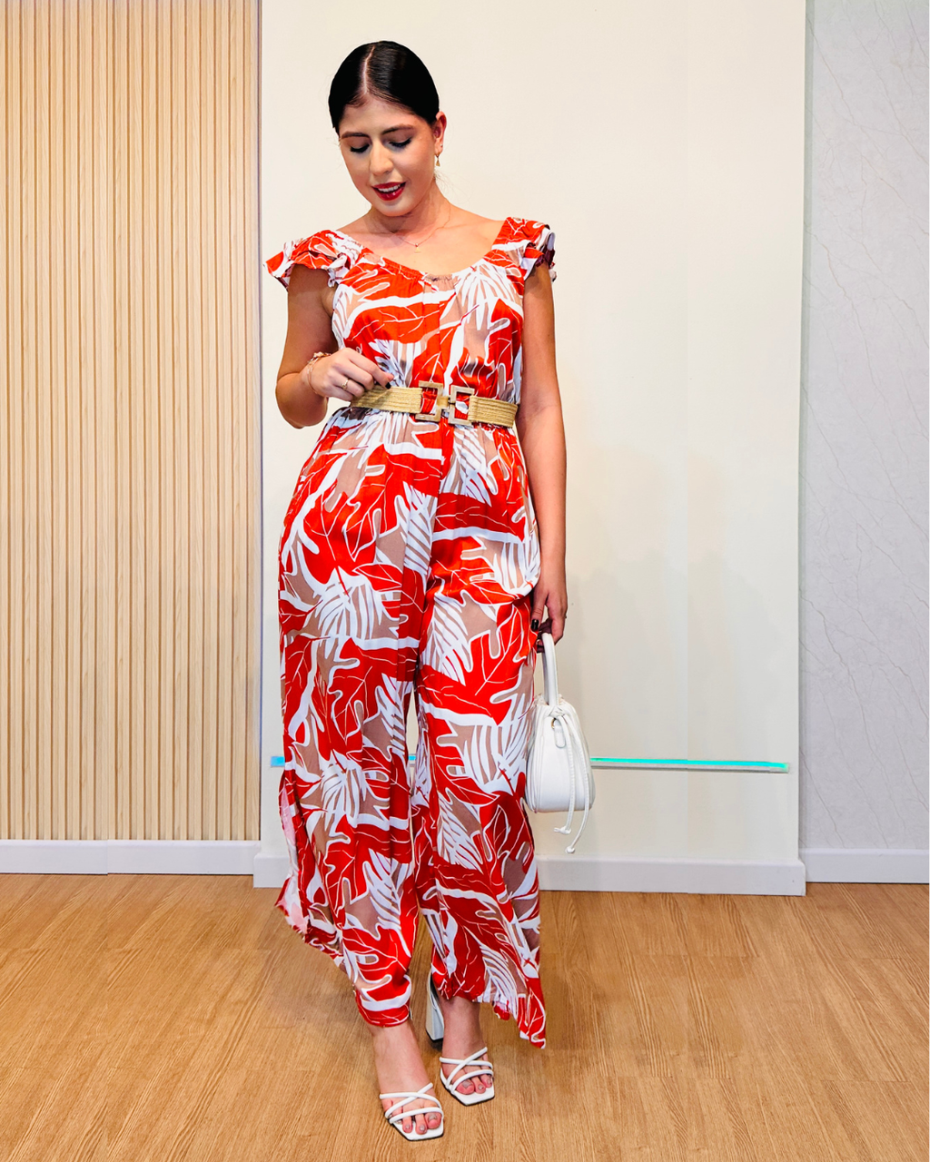 Enterizo Flor Angela Terracota