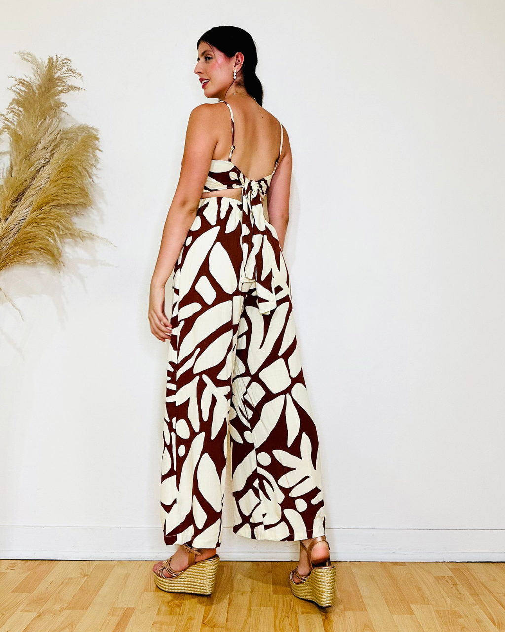 Enterizo Flor Maria Canela