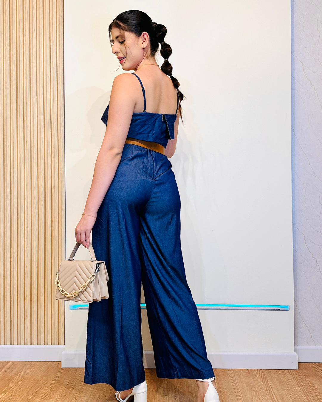 Enterizo Regina Demin Claro