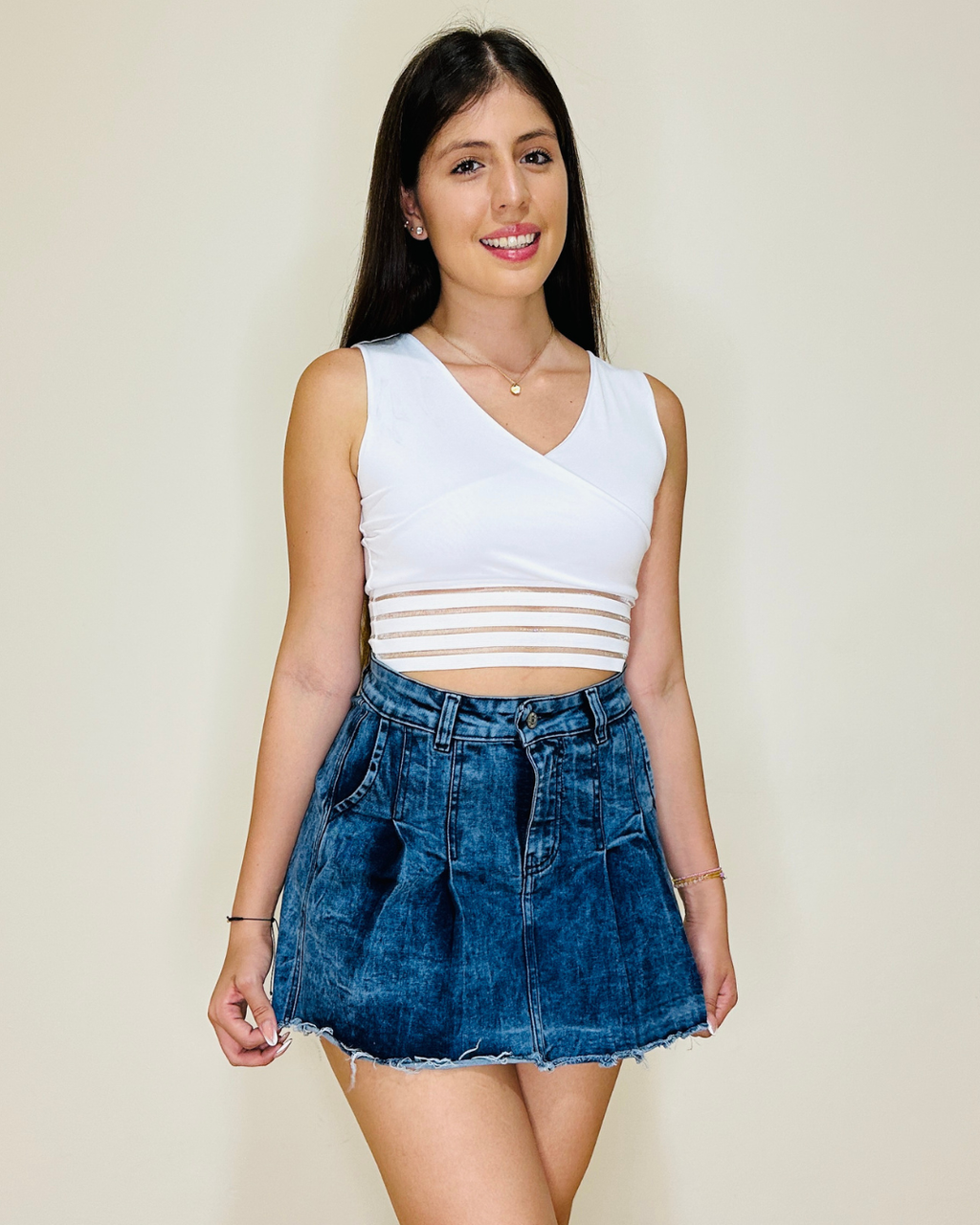 Falda Grecia Jeans Claro