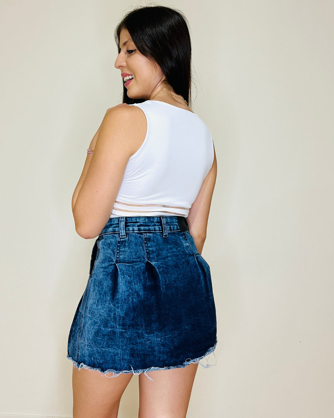 Falda Grecia Jeans Claro