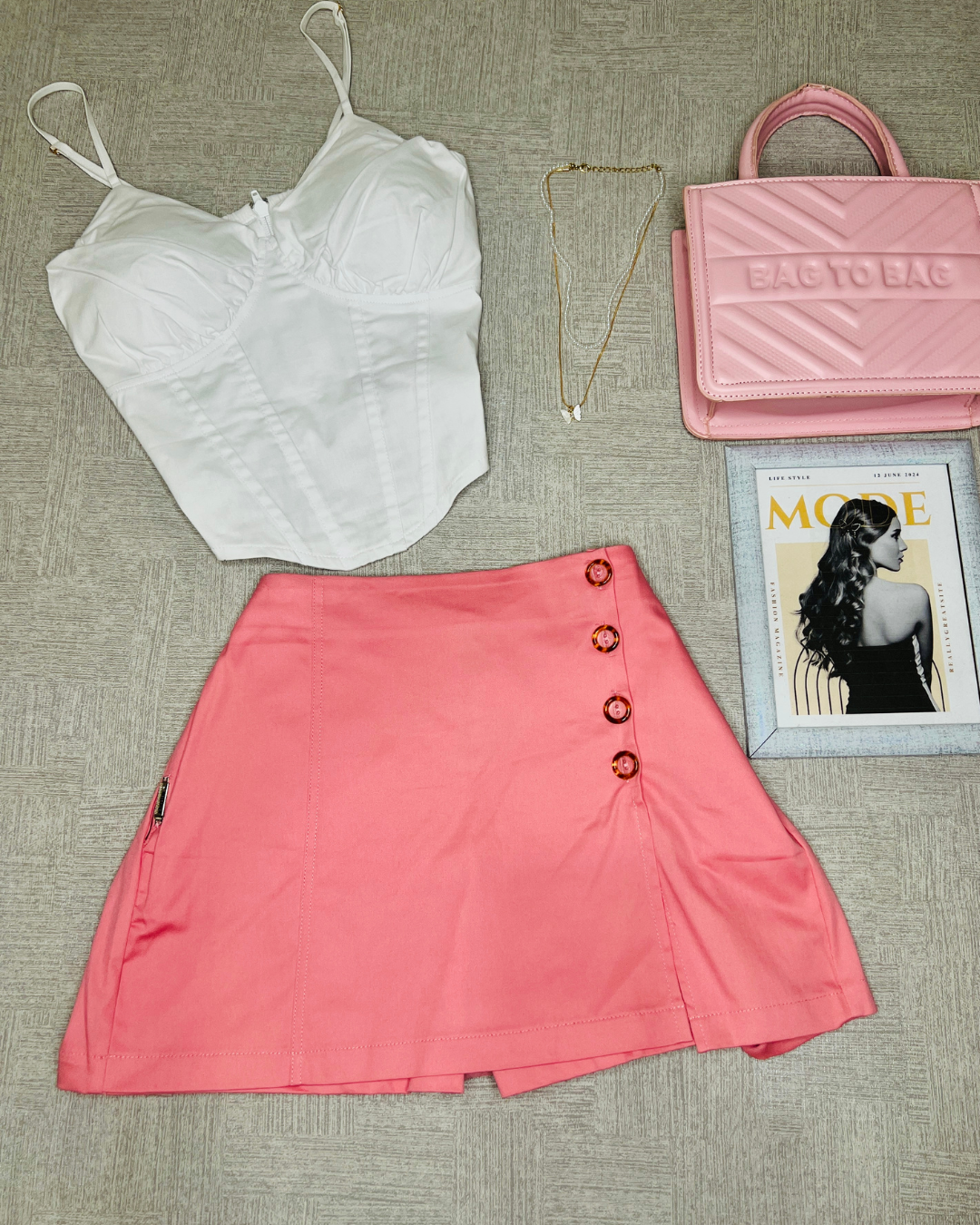Falda Short Ariana Rosado