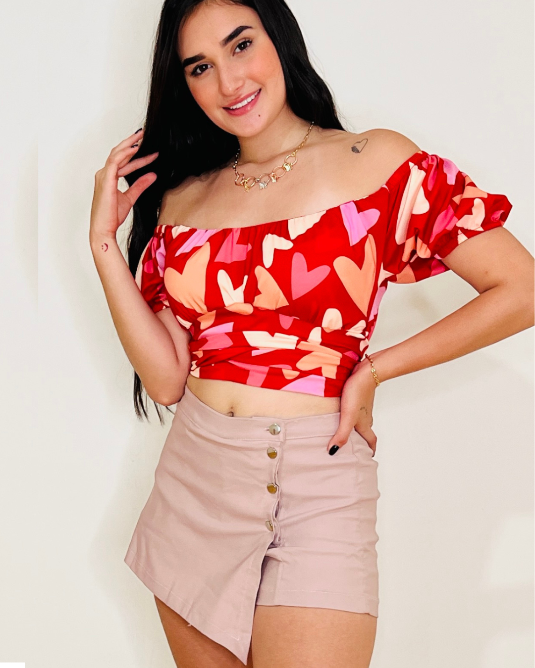 Falda Short Berta Rosado