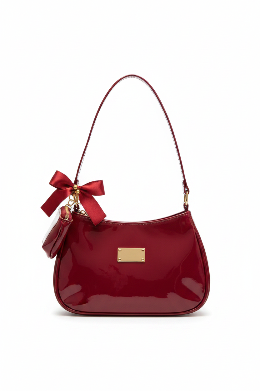 Bolso cartera más monedero en charol
