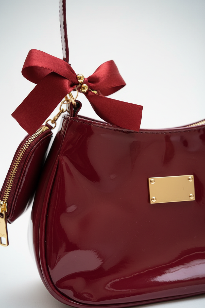Bolso cartera más monedero en charol