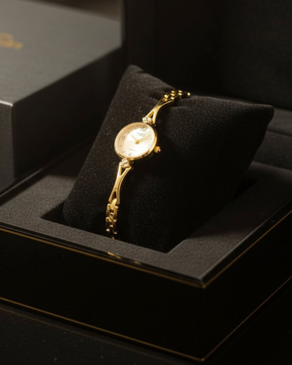Reloj Femenino Dorado Elegante | Brazalete Dorado Esfera Champagne