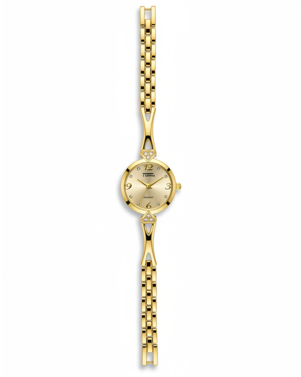 Reloj Femenino Dorado Elegante | Brazalete Dorado Esfera Champagne