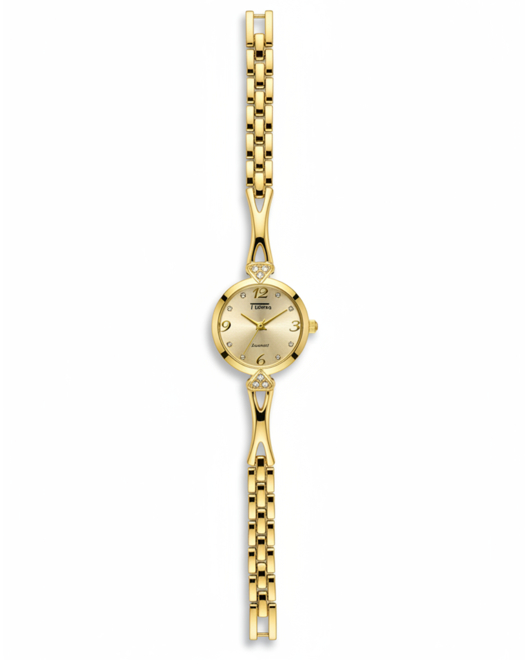 Reloj Femenino Dorado Elegante | Brazalete Dorado Esfera Champagne