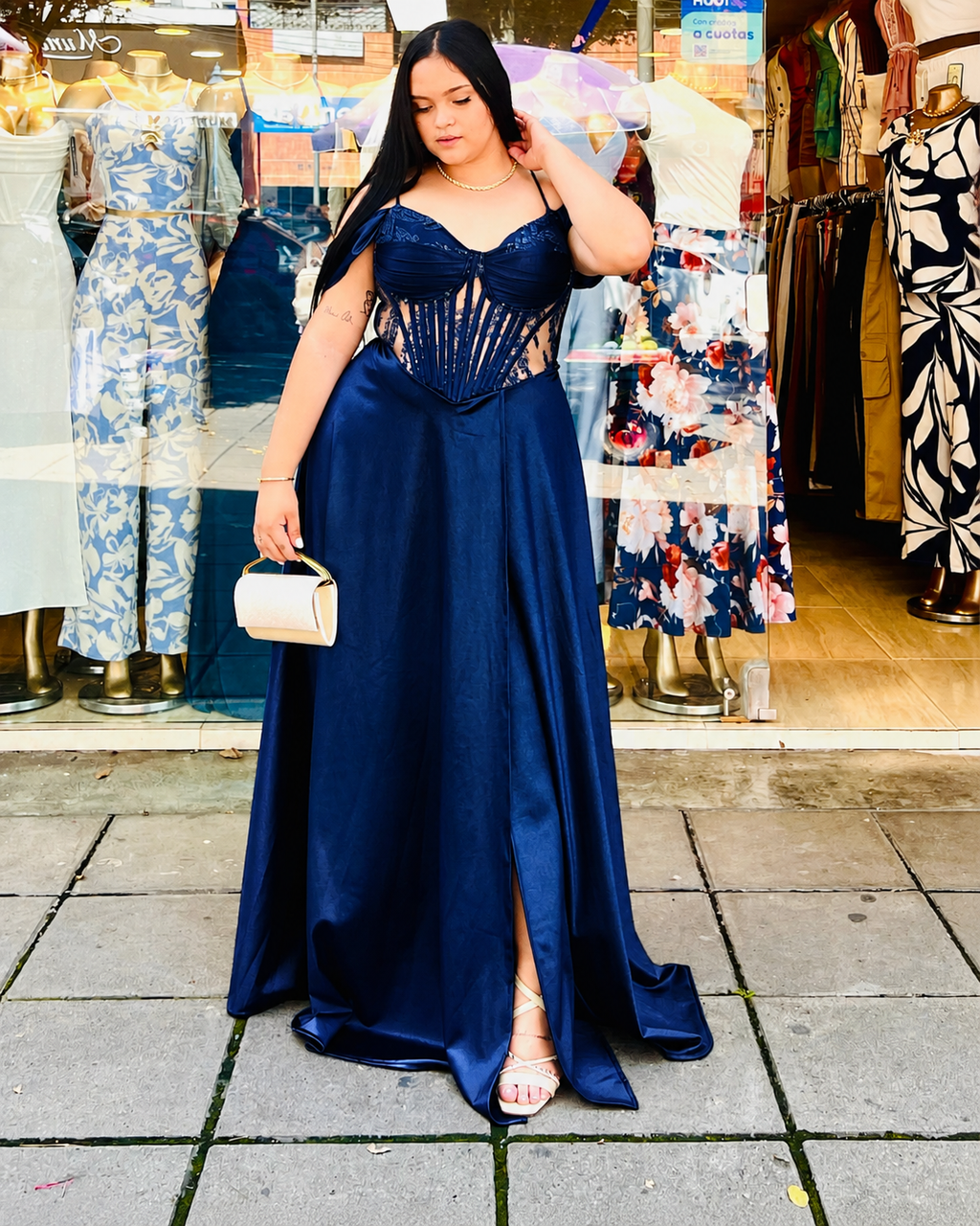Vestido Arianne Azul Oscuro