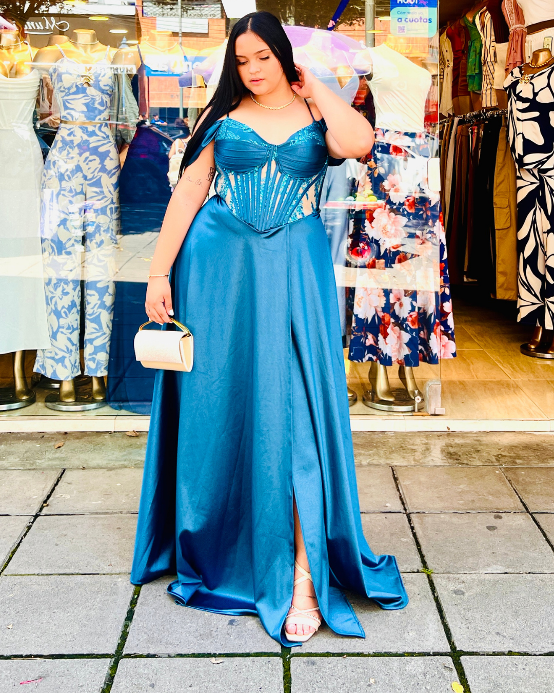 Vestido Arianne Petróleo