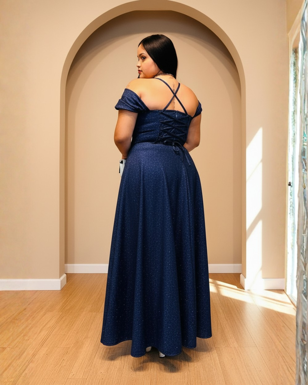 Vestido largo Aurora Azul Oscuro