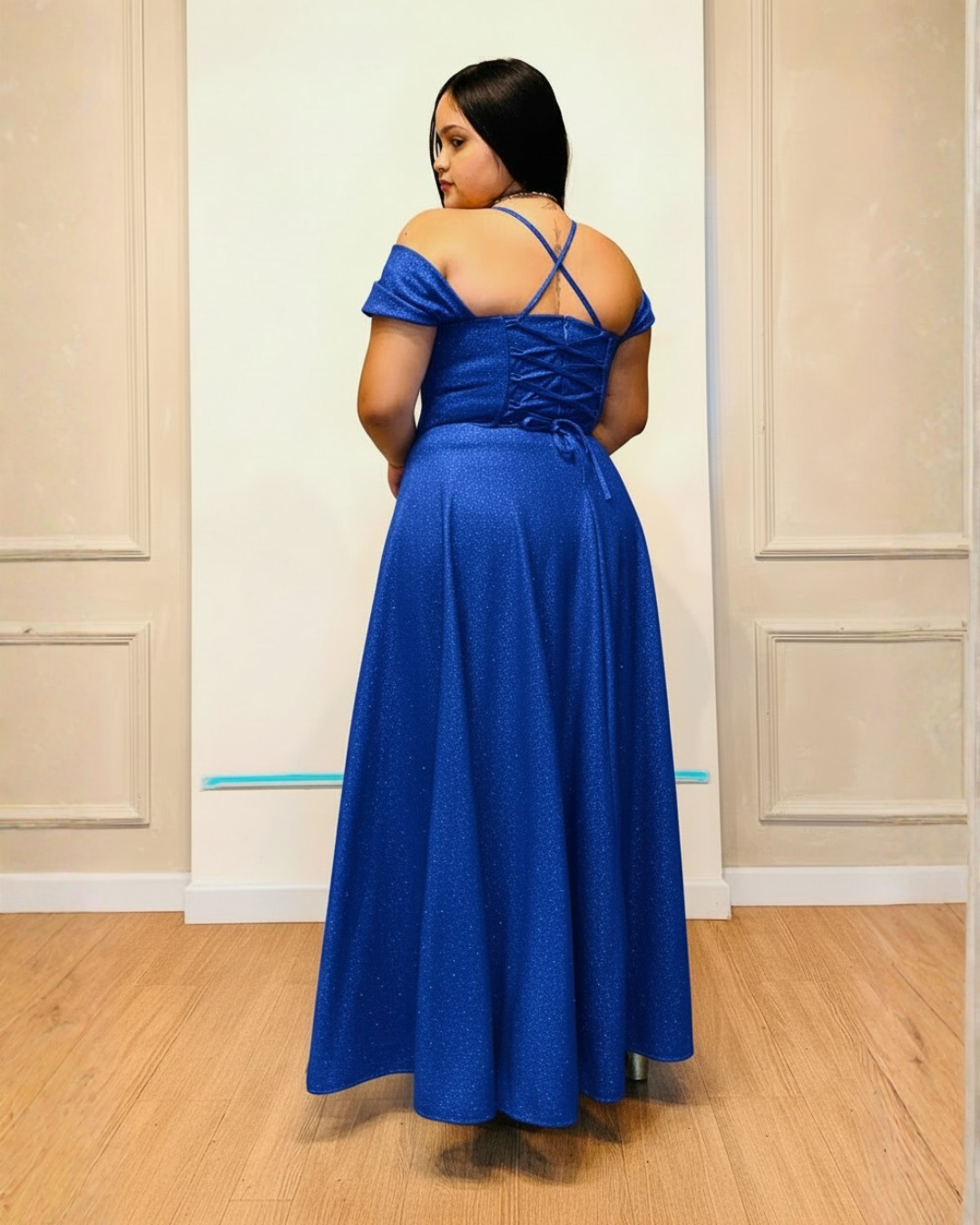 Vestido largo Aurora Azul Rey