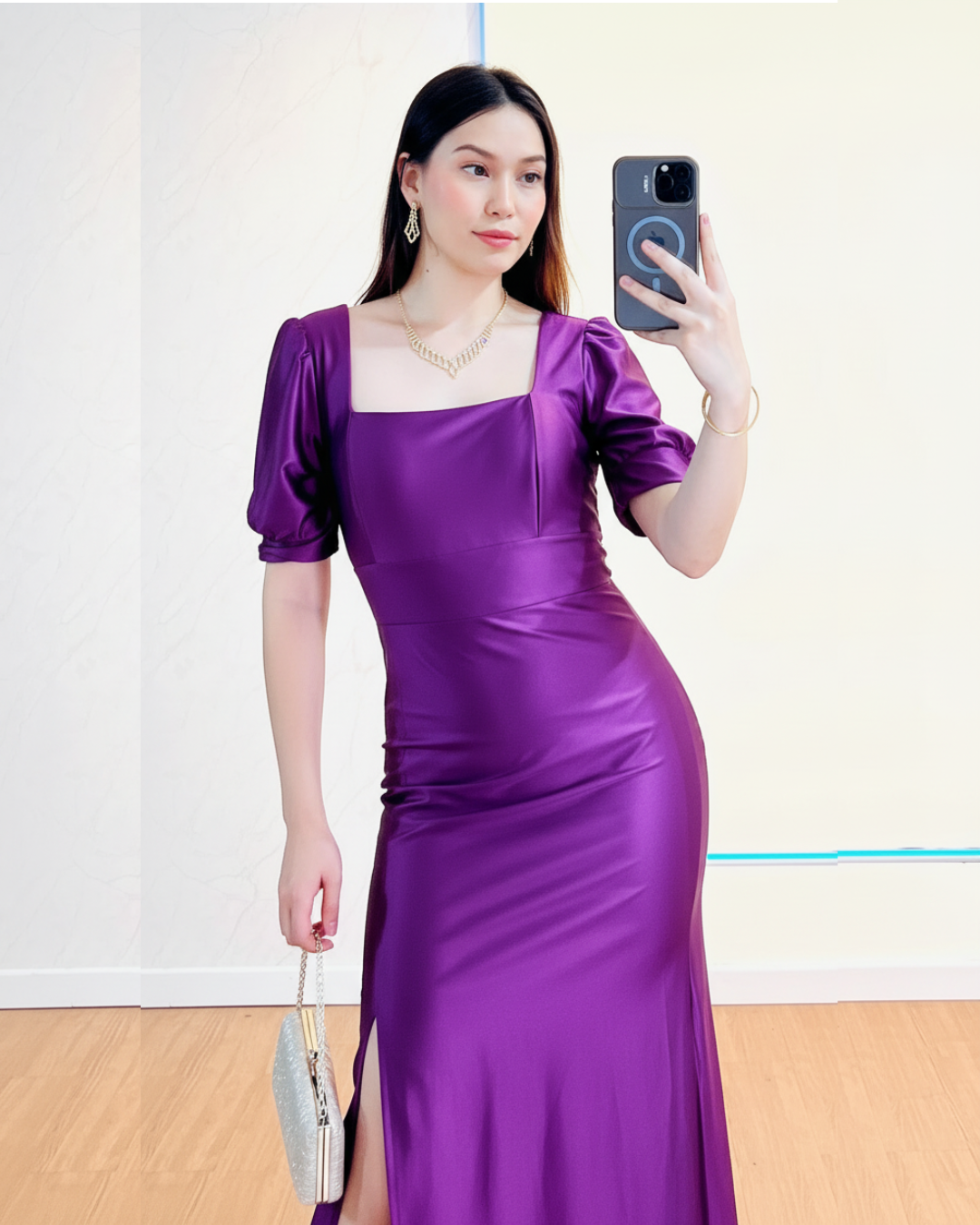 Vestido Largo Carmen Morado