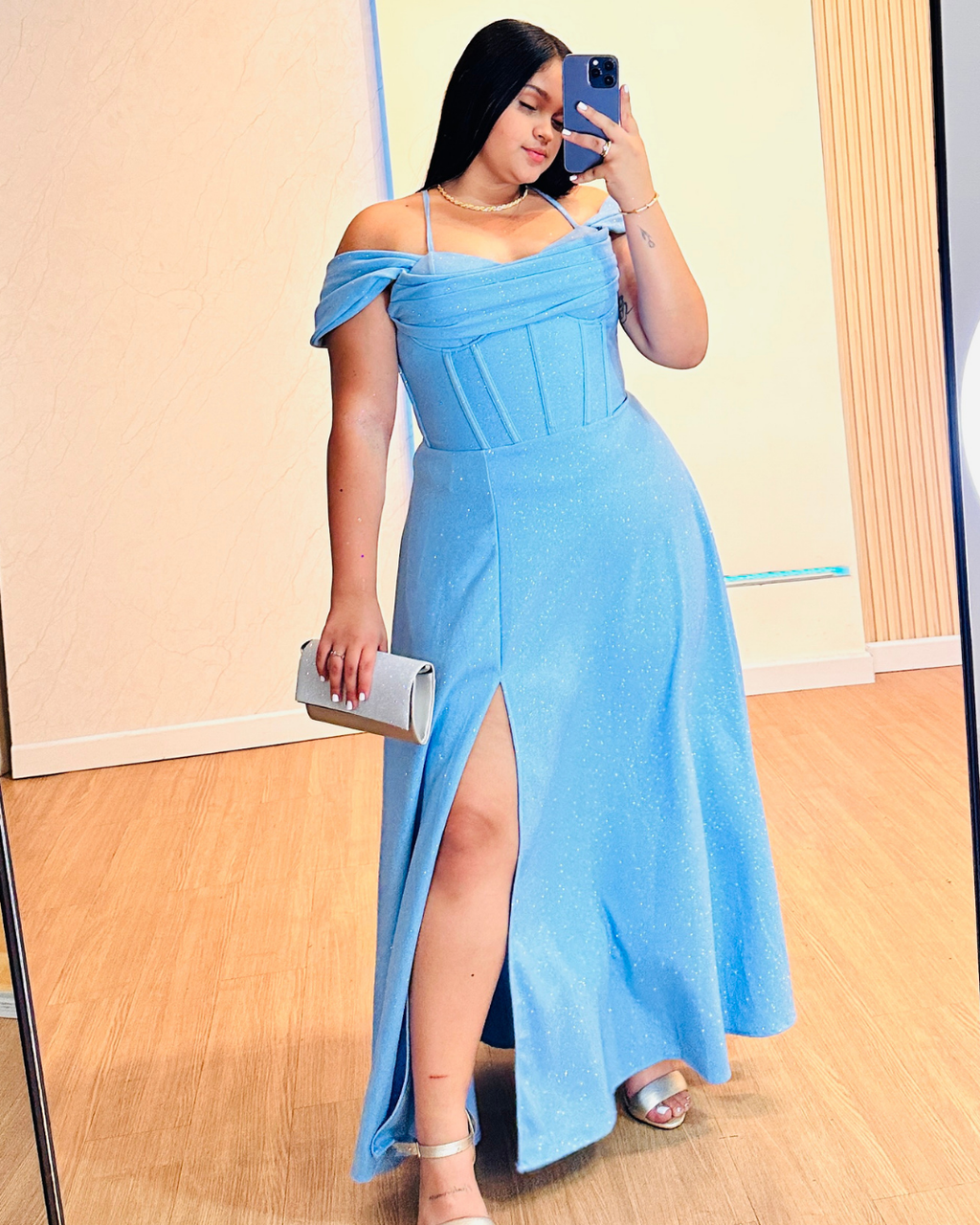 Vestido largo Aurora Celeste