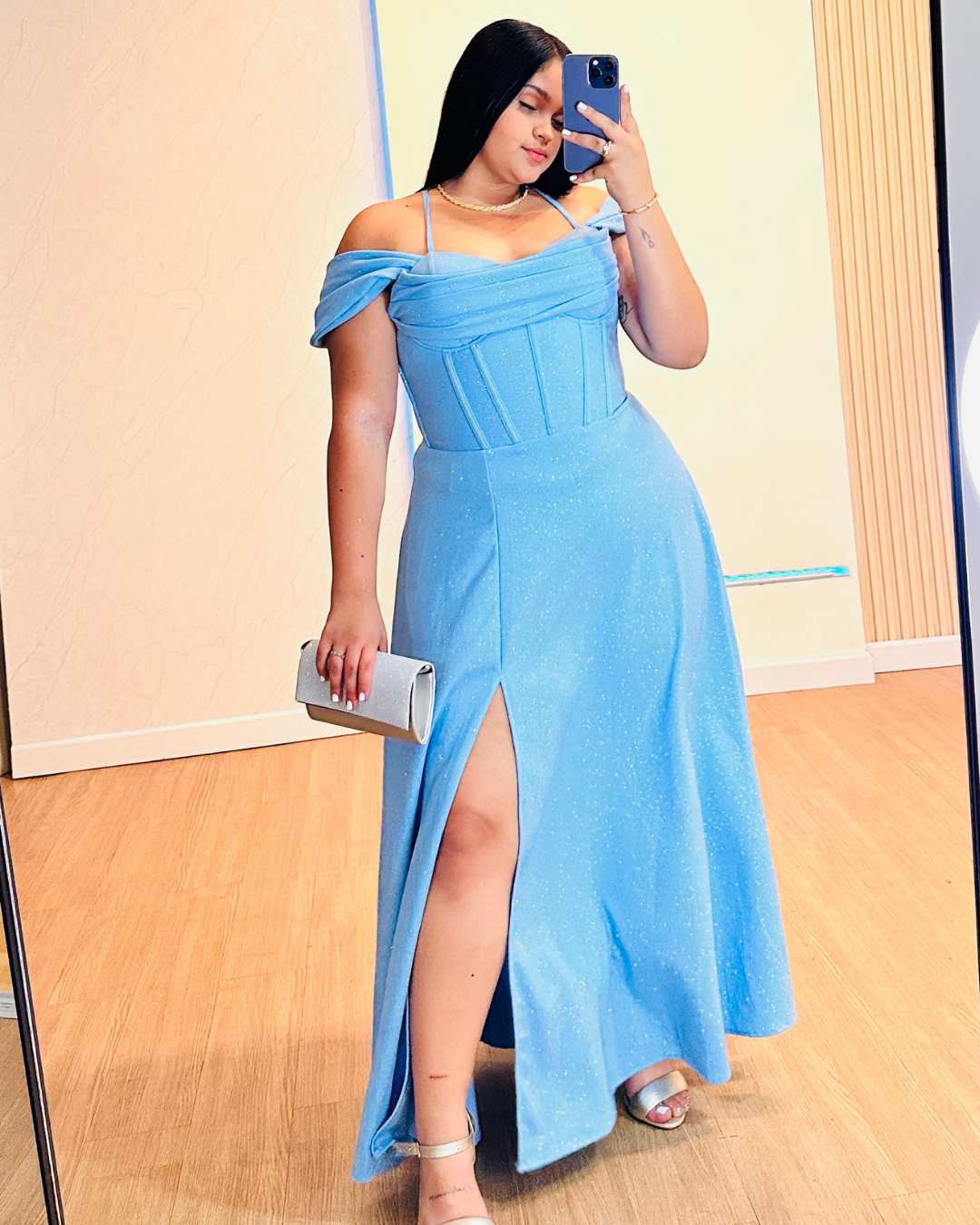 Vestido largo Aurora Celeste