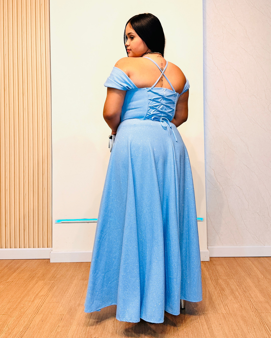 Vestido largo Aurora Celeste