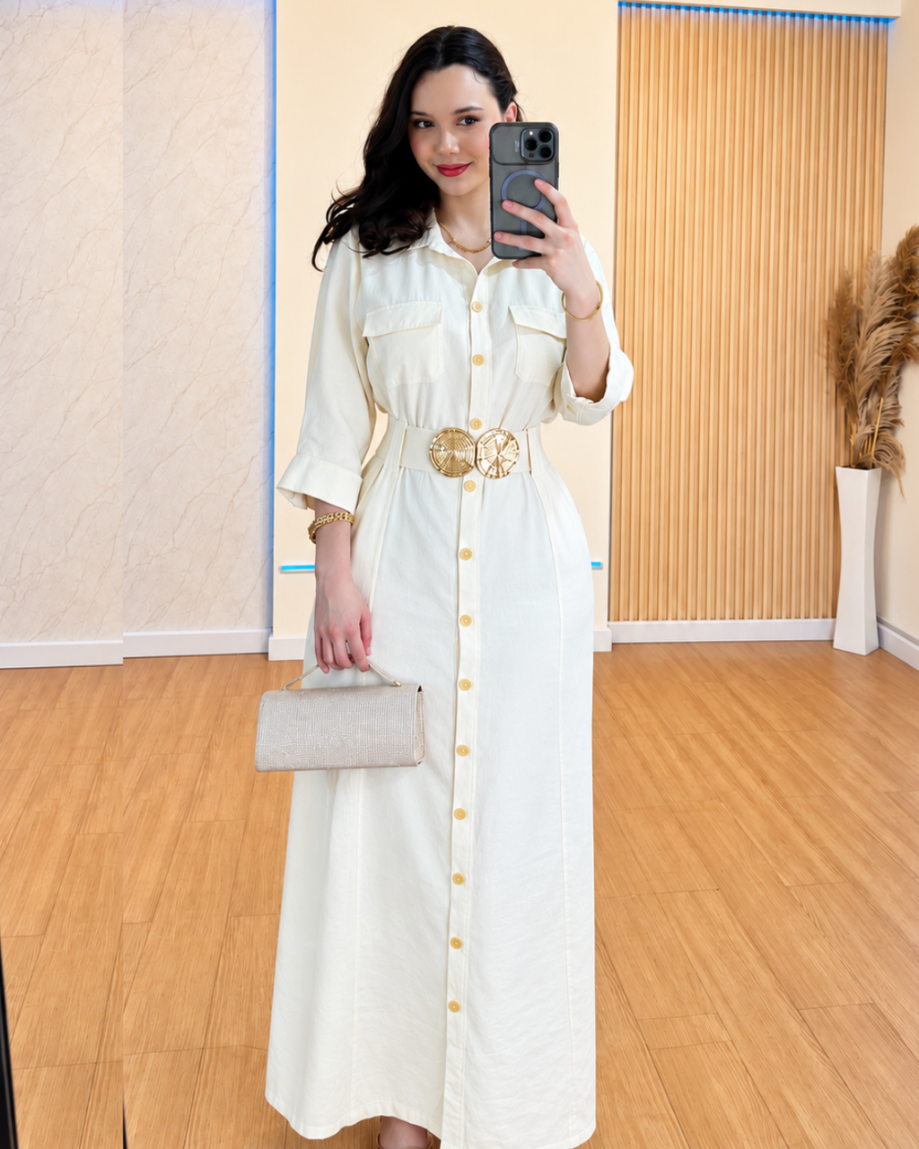 Vestido Largo Margoth Beige