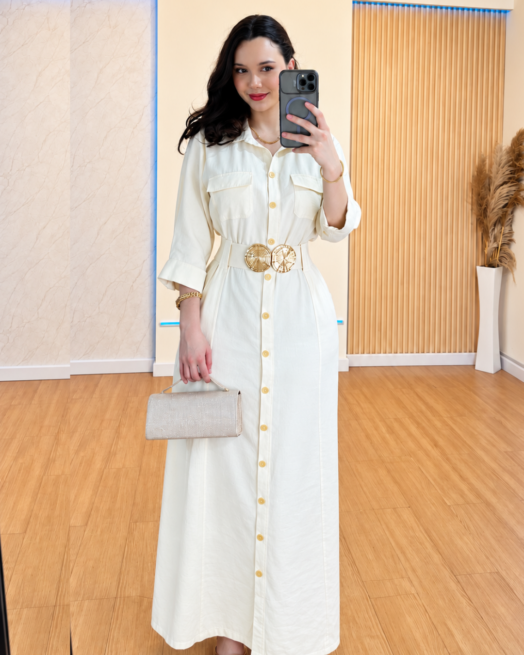 Vestido Largo Margoth Beige