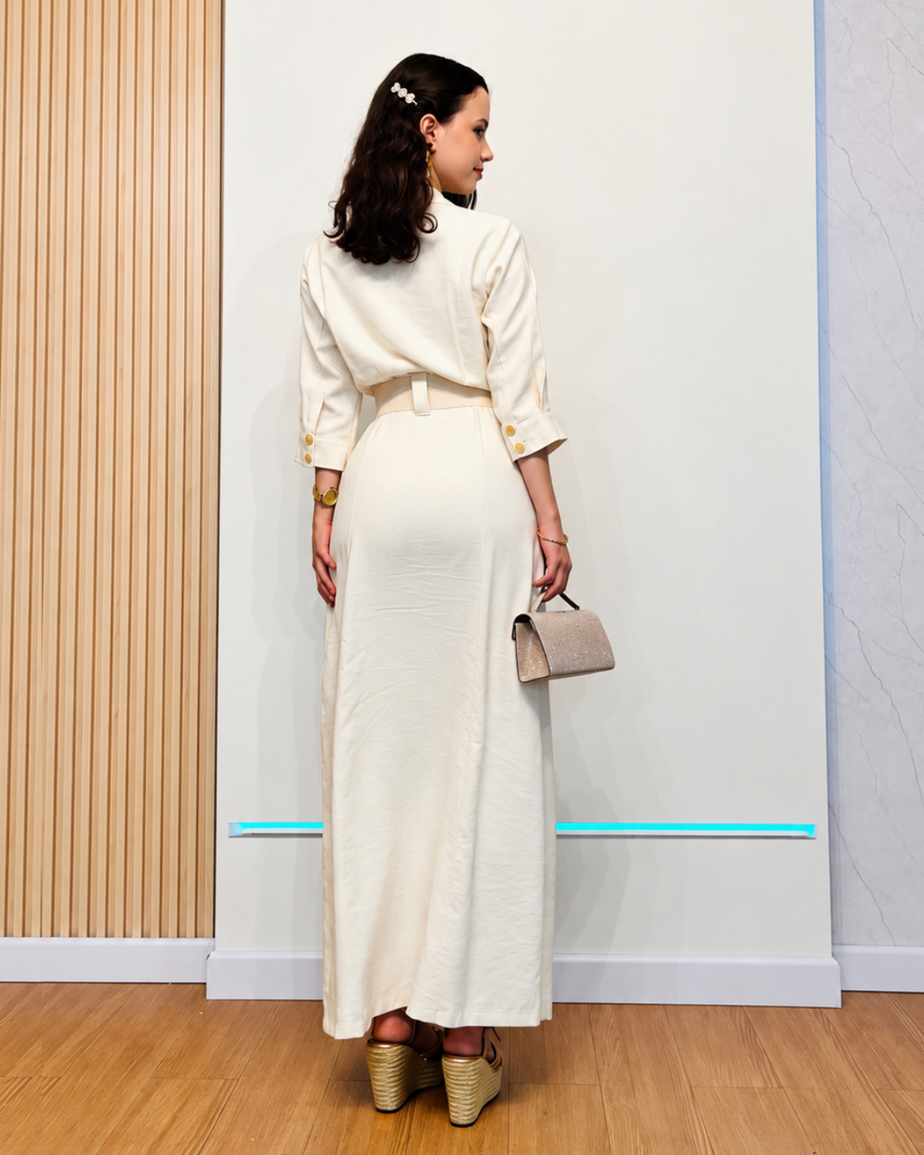 Vestido Largo Margoth Beige