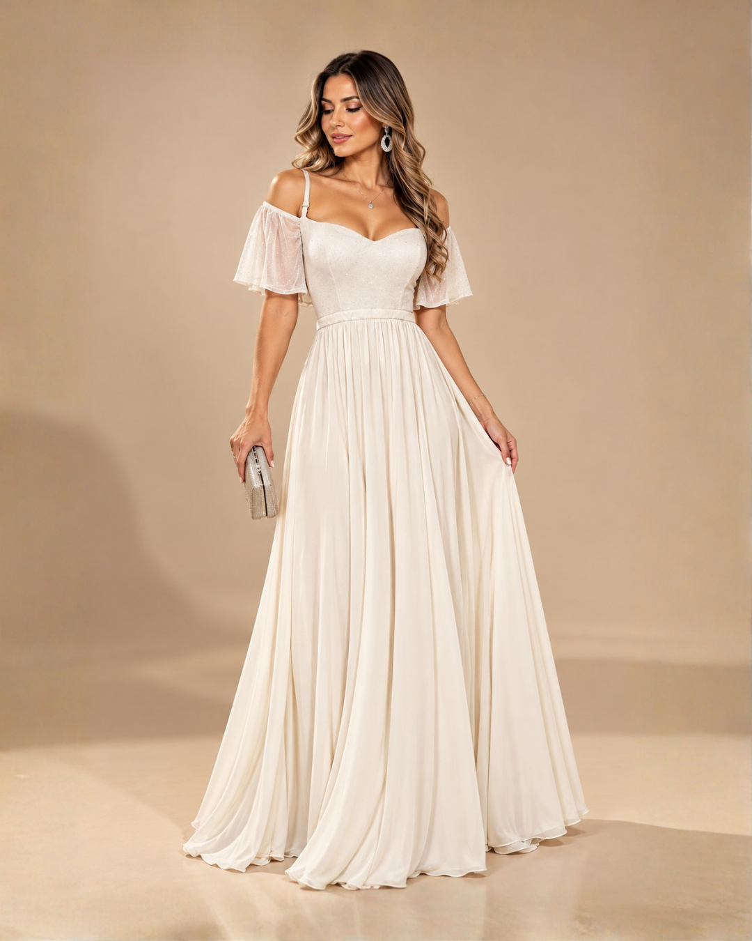 Vestido Largo Mariam Marfil