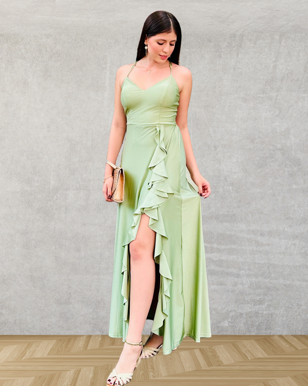 Vestido Milena Verde Reseda