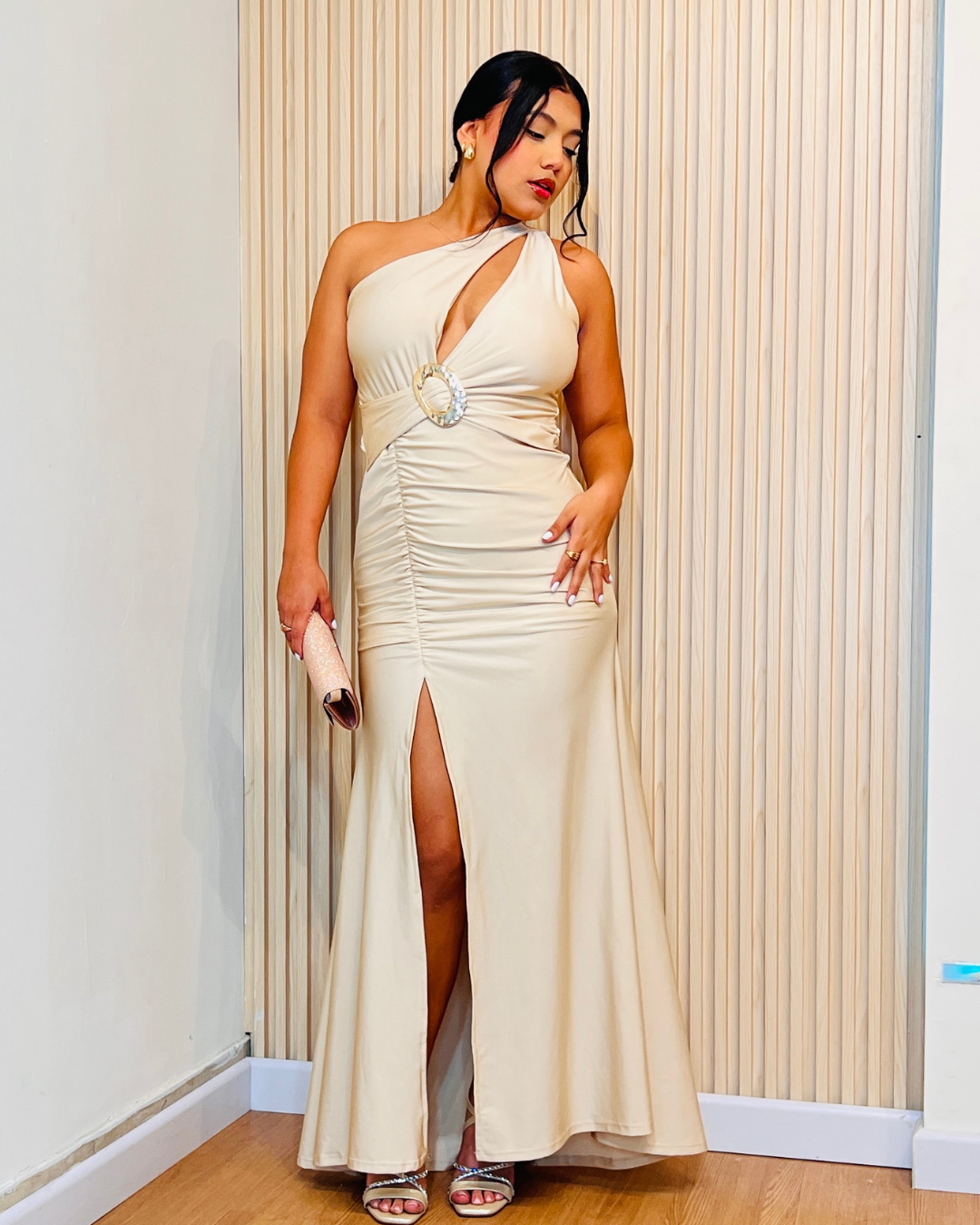 Vestido Largo Teresa Beige