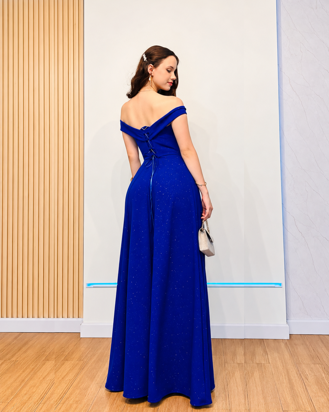 Vestido Largo Xiomara Azul Rey