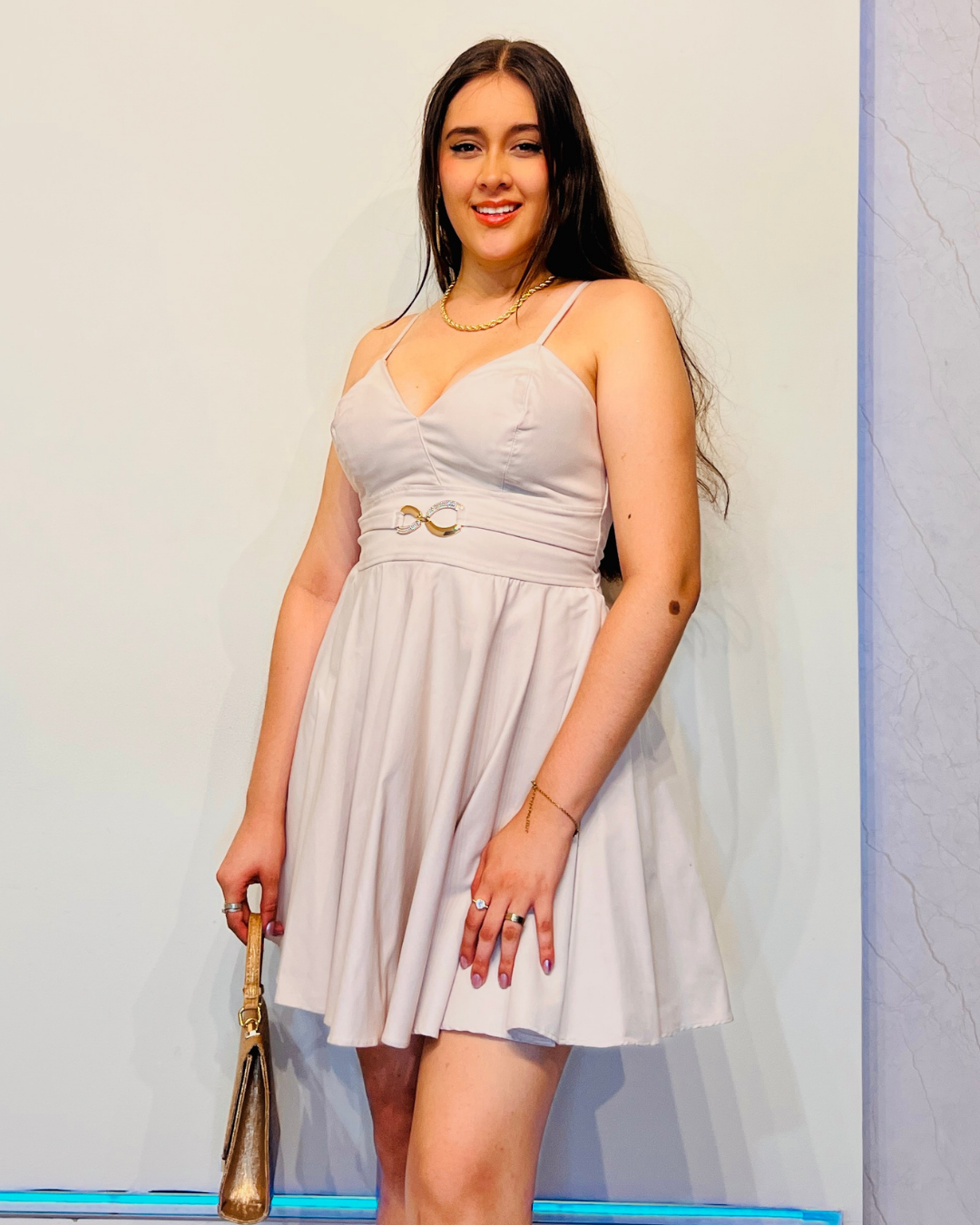 Vestido Corto Pamela Beige
