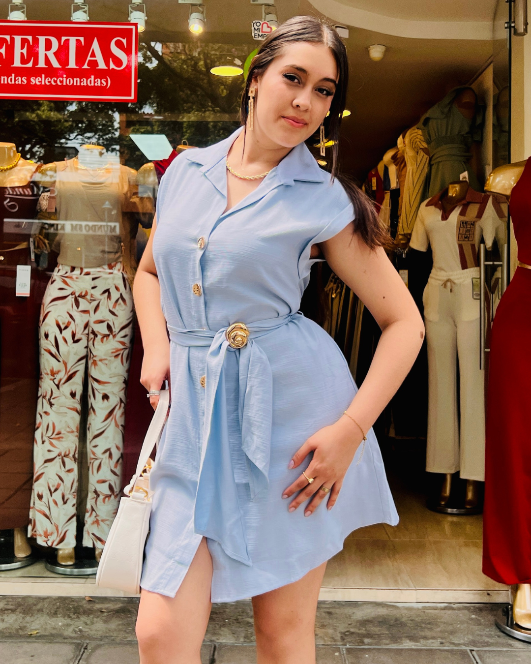Vestido Corto Yadira Celeste