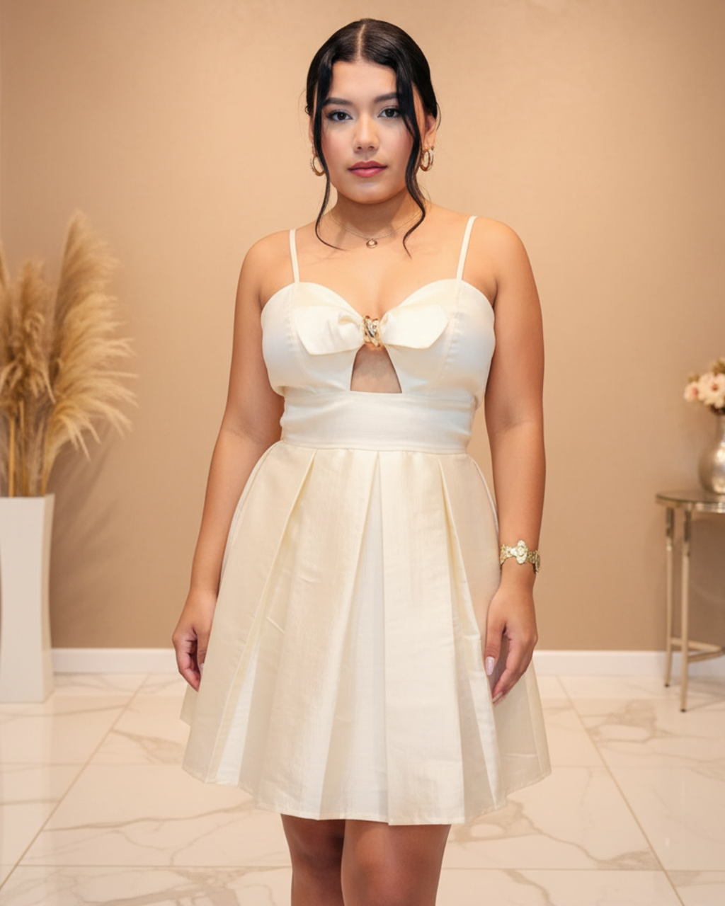 Vestido Corto Yesenia Beige