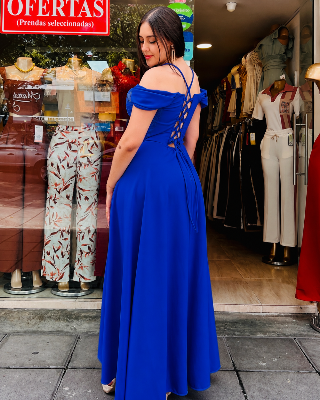 Vestido Largo Artemis Azul Rey