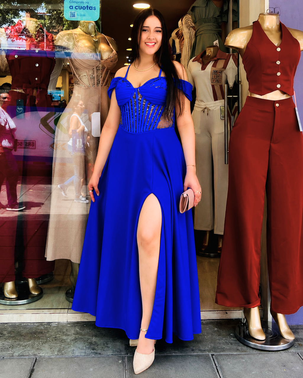 Vestido Largo Artemis Azul Rey