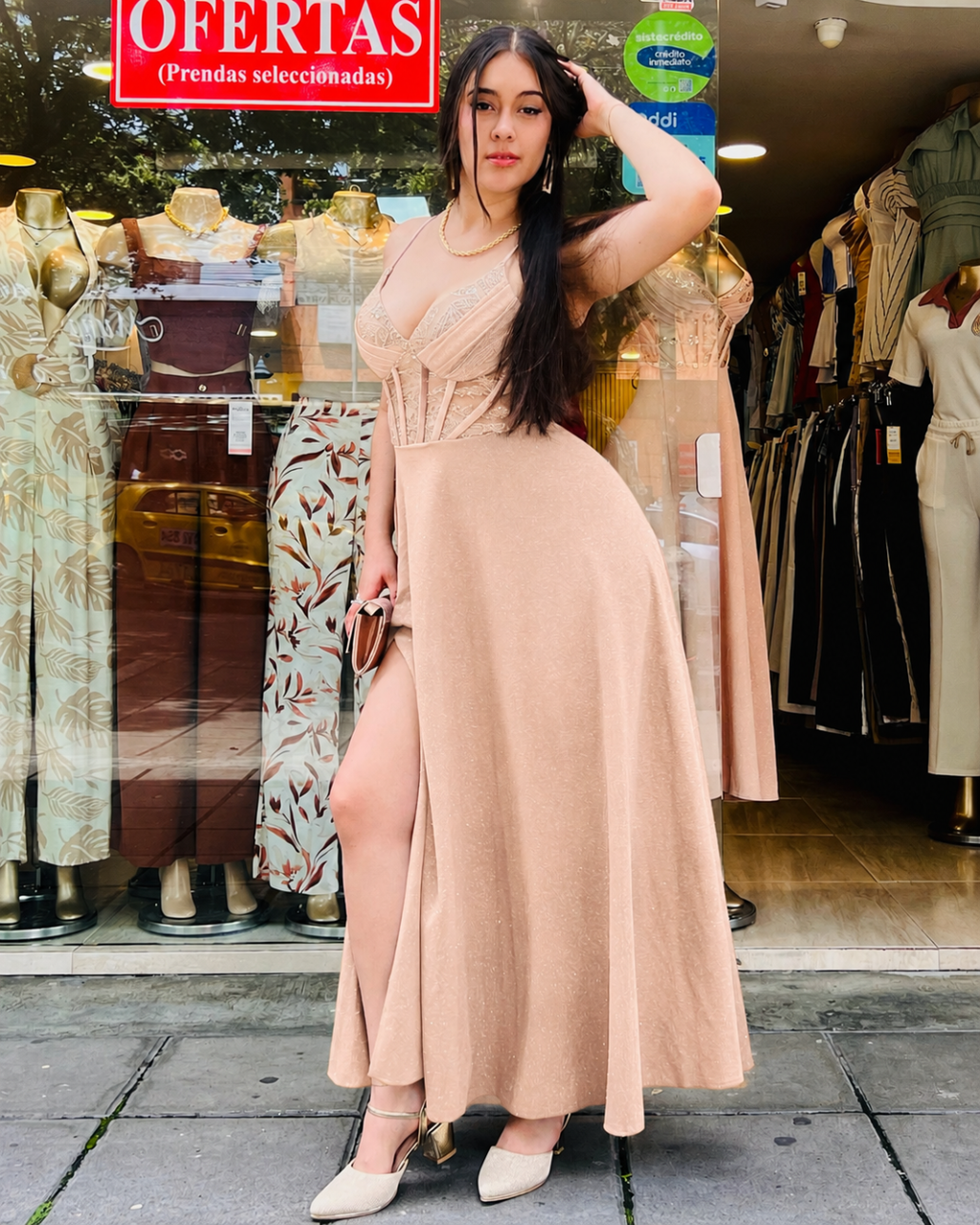 Vestido Largo Karla Beige