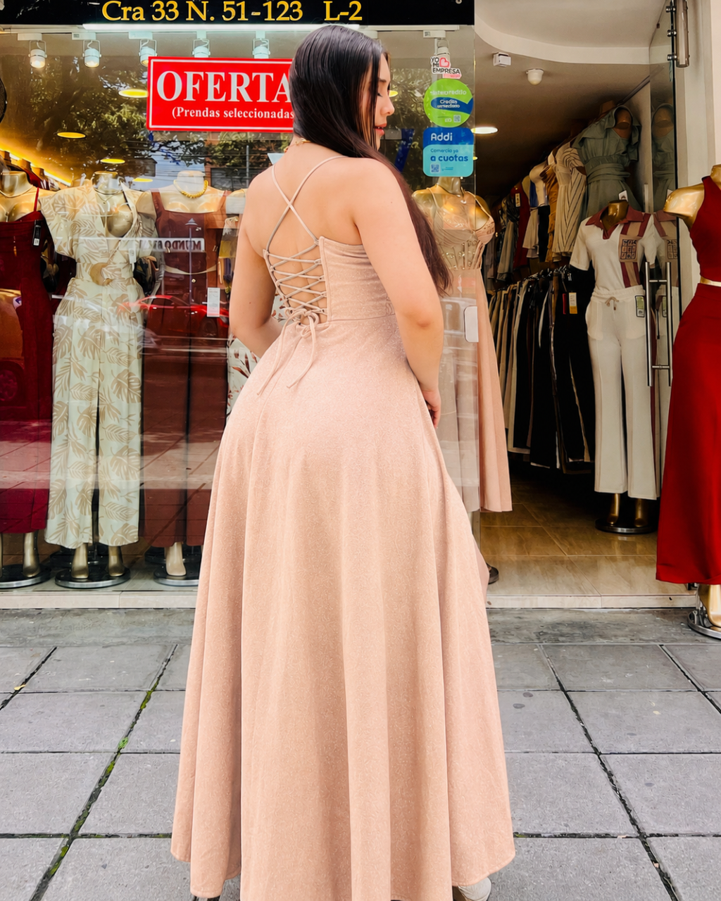 Vestido Largo Karla Beige