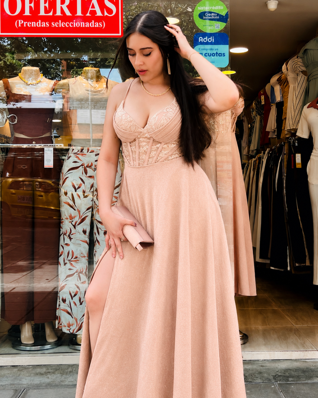Vestido Largo Karla Beige