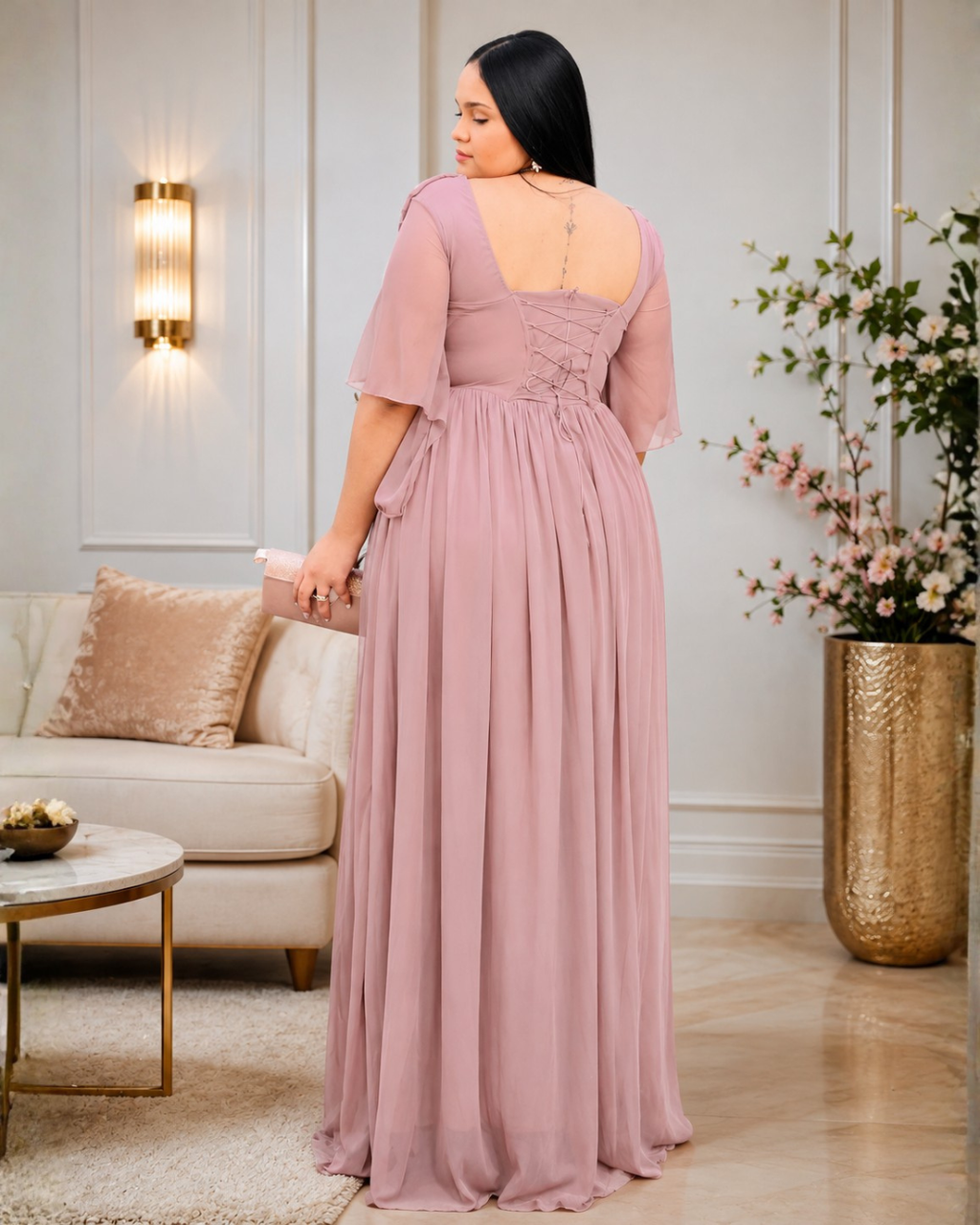 Vestido Largo Maritza Rosado